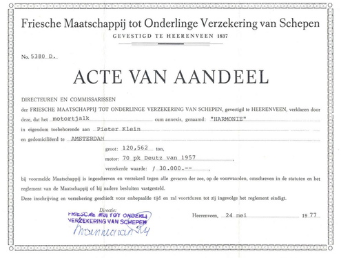 acte van aandeel